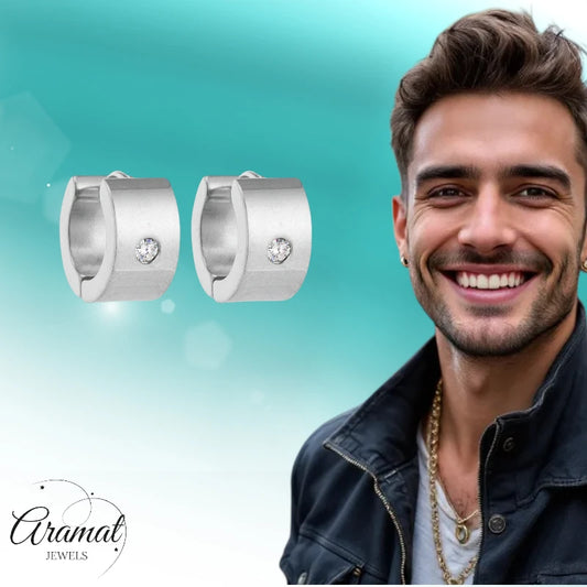 Oorringen – 13mm Mini Creool Zirkonia Accent RVS Zilverkleur Unisex