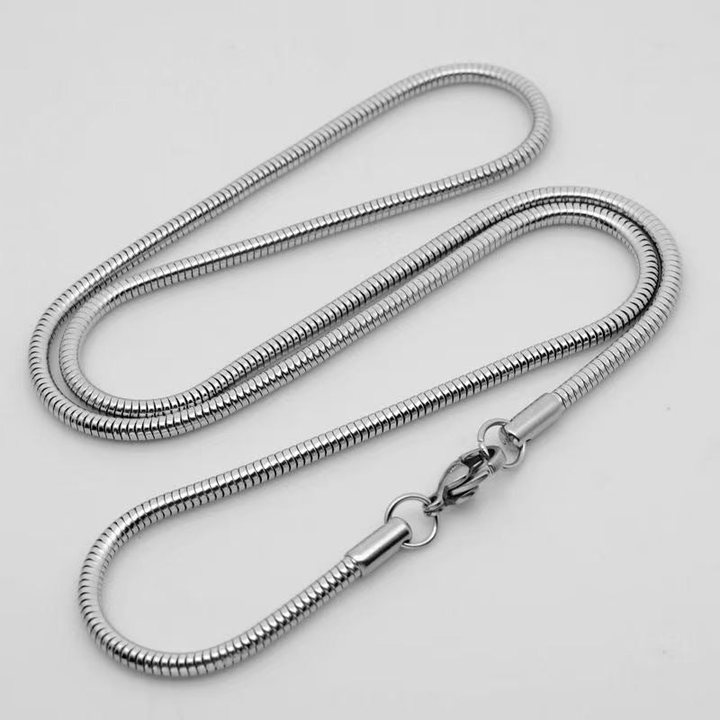 RVS Slangenketting Zilverkleur Rond - Soepele Schakelketting Dames - Aramat Jewels - RVS Sieraden - Halskettingen - cadeautip
