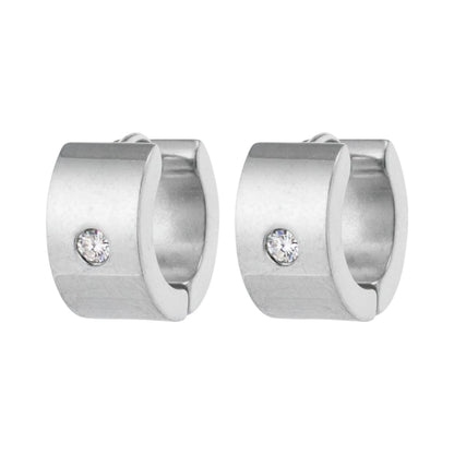 Oorringen – 13mm Mini Creool Zirkonia Accent RVS Zilverkleur Unisex