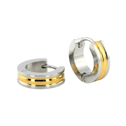 Bicolor Creolen 20mm Goud/Zilver RVS - Huggie Oorringen Unisex