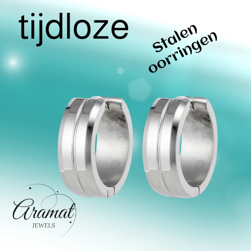 Oorringen – 20mm RVS Met Gleuf Zilverkleur Unisex