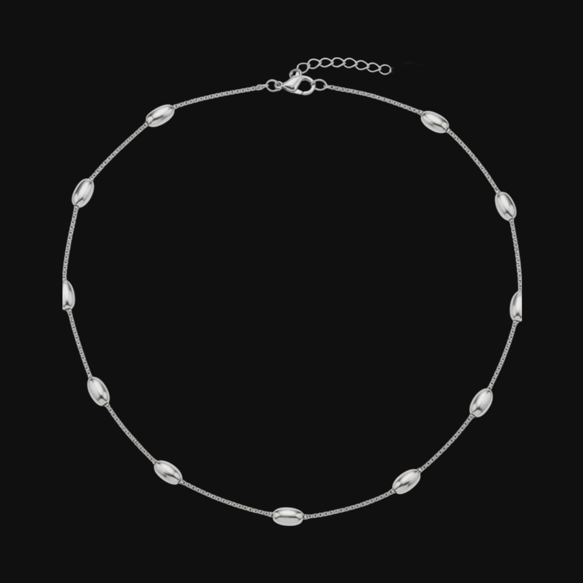 Goudkleurige of Zilverkleurige Ketting Ovale Bolletjes RVS 5mm 40cm Dames