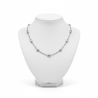 Goudkleurige of Zilverkleurige Ketting Ovale Bolletjes RVS 5mm 40cm Dames