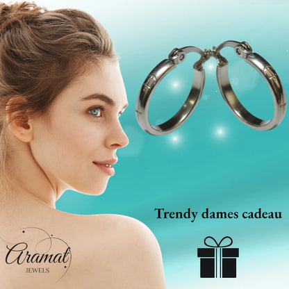 Oorringen – 20mm Creool Anker Motief RVS Zilverkleur Unisex