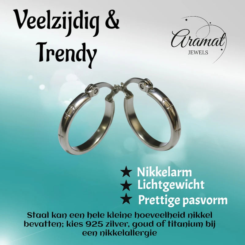 Oorringen – 20mm Creool Anker Motief RVS Zilverkleur Unisex