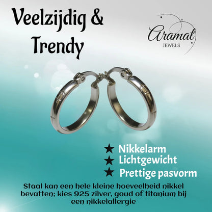Oorringen – 20mm Creool Anker Motief RVS Zilverkleur Unisex