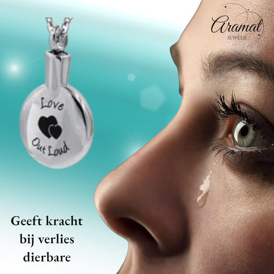 Ronde ashanger met hartjes – Love out loud