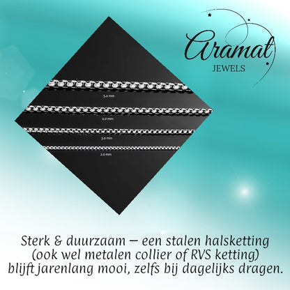 Stalen Jasseron Halsketting 75 cm – 3 mm
