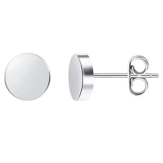 Zilverkleurige Ronde Oorstekers RVS 10mm