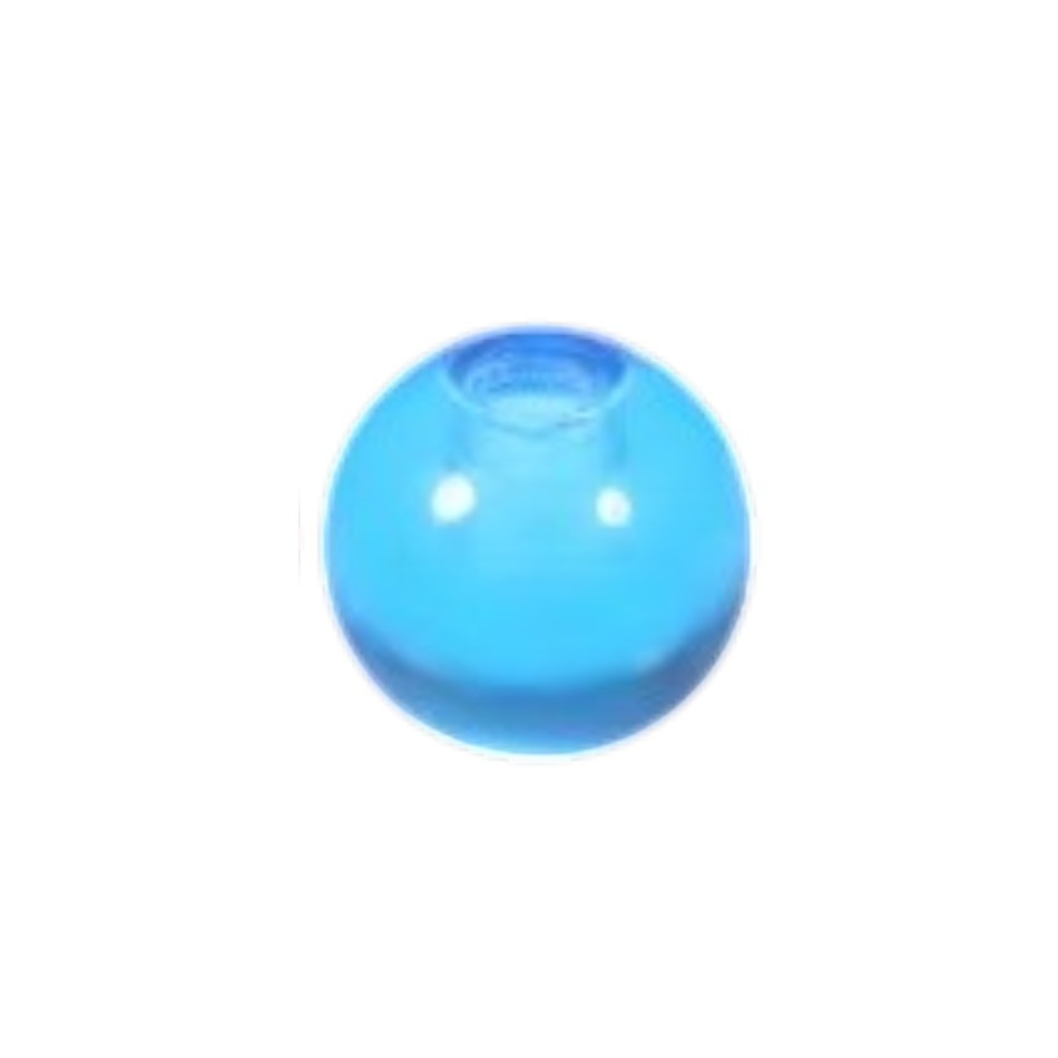 Aramat Jewels blauw transparant acryl piercing balletje van 6mm voor tong- of navelpiercings, tandvriendelijk materiaal.