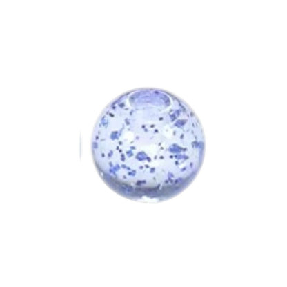 Aramat Jewels transparant acryl piercing balletje van 6mm met blauwe glitters voor tong- of navelpiercings.