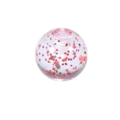 Aramat Jewels transparant acryl piercing balletje van 6mm met rode glitters voor tong- of navelpiercing