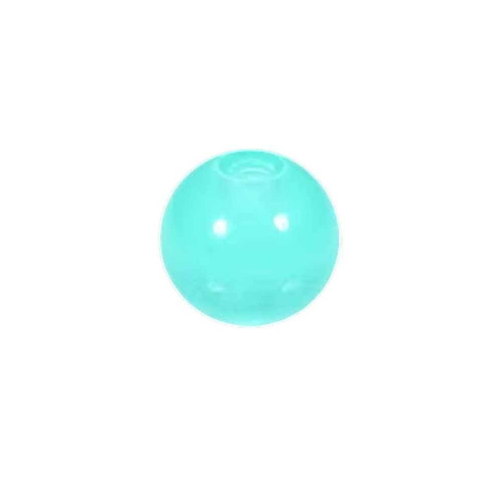 Aramat Jewels glow in the dark piercing balletje van 5mm in lichtblauw acryl voor tong- of navelpiercings.
