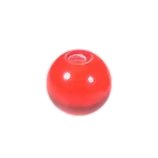 Aramat Jewels rood transparant acryl piercing balletje van 6mm voor tong- of navelpiercing met 1.6mm schroefdraad.