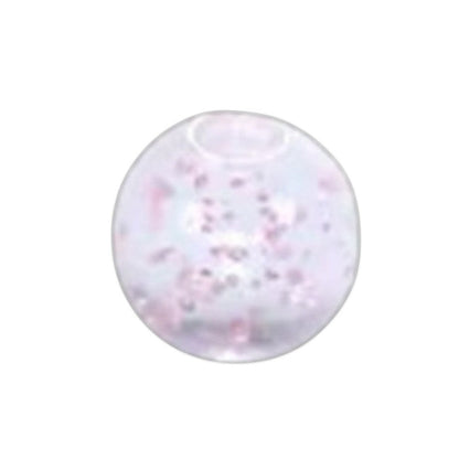 Aramat Jewels transparant acryl piercing balletje van 5mm met roze glitters voor tong- of navelpiercings.