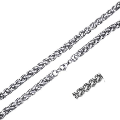Aramat Jewels zilverkleurige vossenstaart halsketting van 60 cm lang en 7 mm breed, gemaakt van robuust RVS.