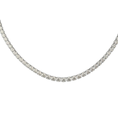 Aramat Jewels zilverkleurige stalen tennis ketting met fonkelende 4mm zirkonia stenen voor een elegante dameslook.