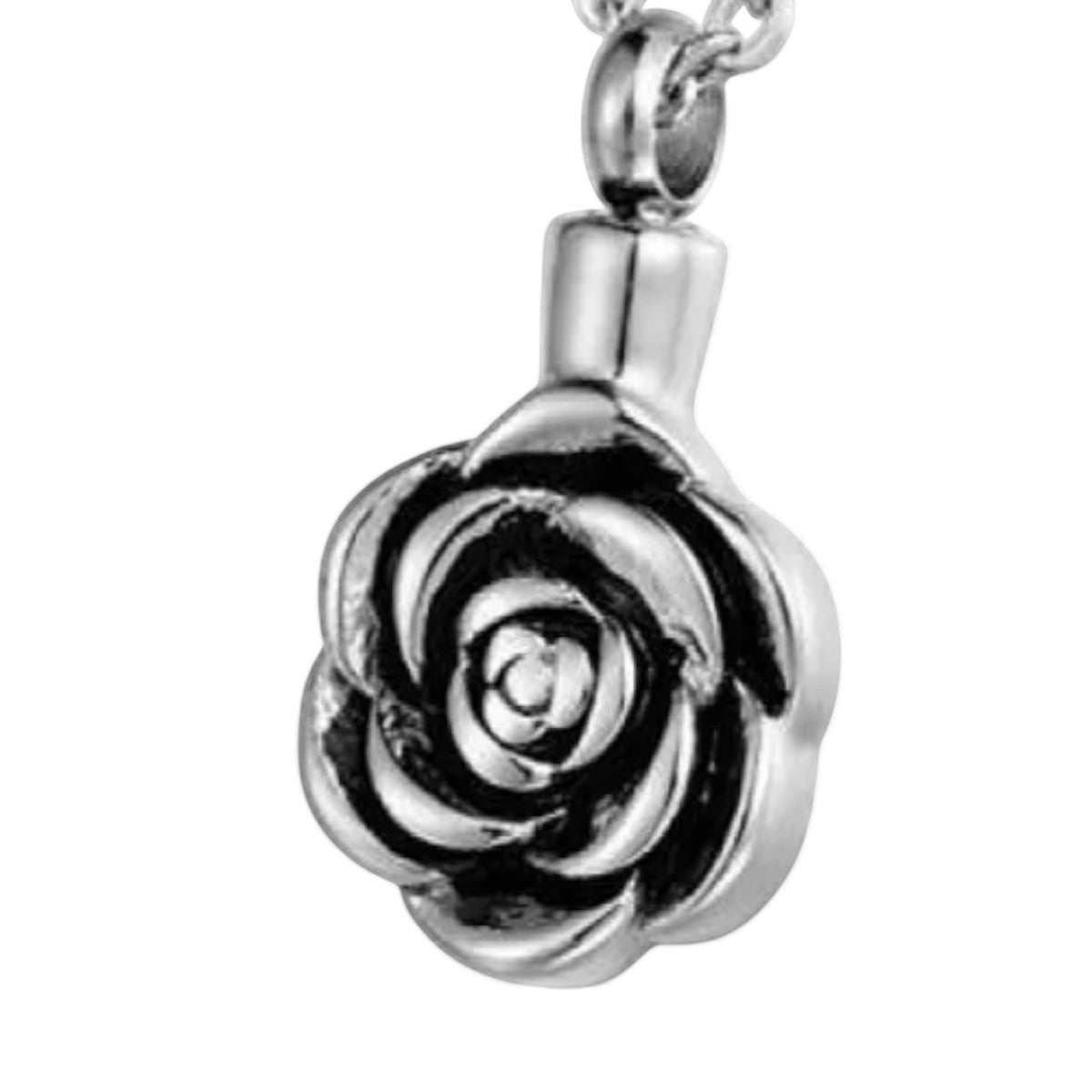 Ashanger roos zilverkleurig – gedenksieraad RVS - Aramat Jewels - Gedenkhangers - cadeautip
