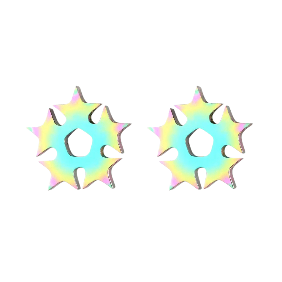Cirkel van sterren oorstekers multikleur – 9mm - Aramat Jewels - Oorbellen - cadeautip