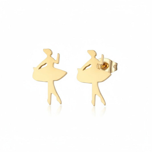 Danseres Oorbellen – Goudkleurig Staal 10x6mm - Aramat Jewels - Oorbellen - cadeautip