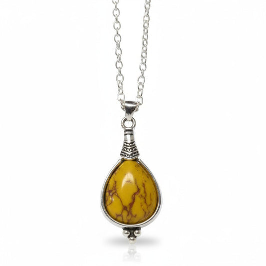 Gele Boho Ketting - Zinklegering - 33mm - Damesketting - Aramat Jewels - Halskettingen - cadeautip