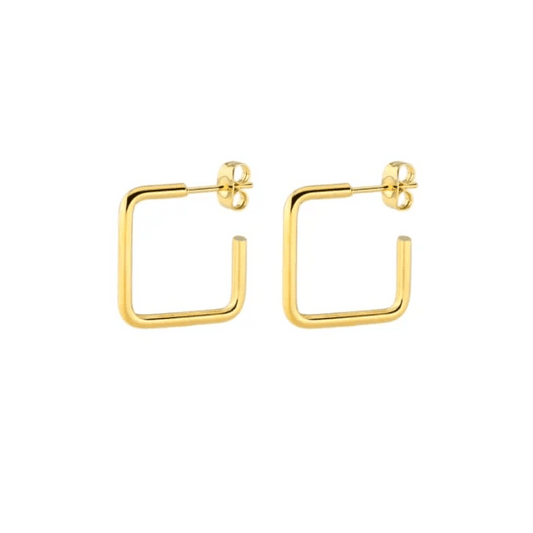 De vierkante hoepel oorbellen