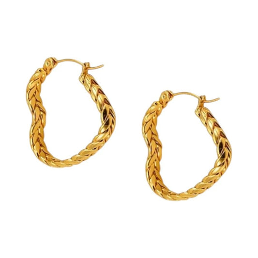 Goudkleurige Hart Oorringen 25mm - oor6307 - 558998 - Oorringen kopen# - 25mm - alles - cadeau