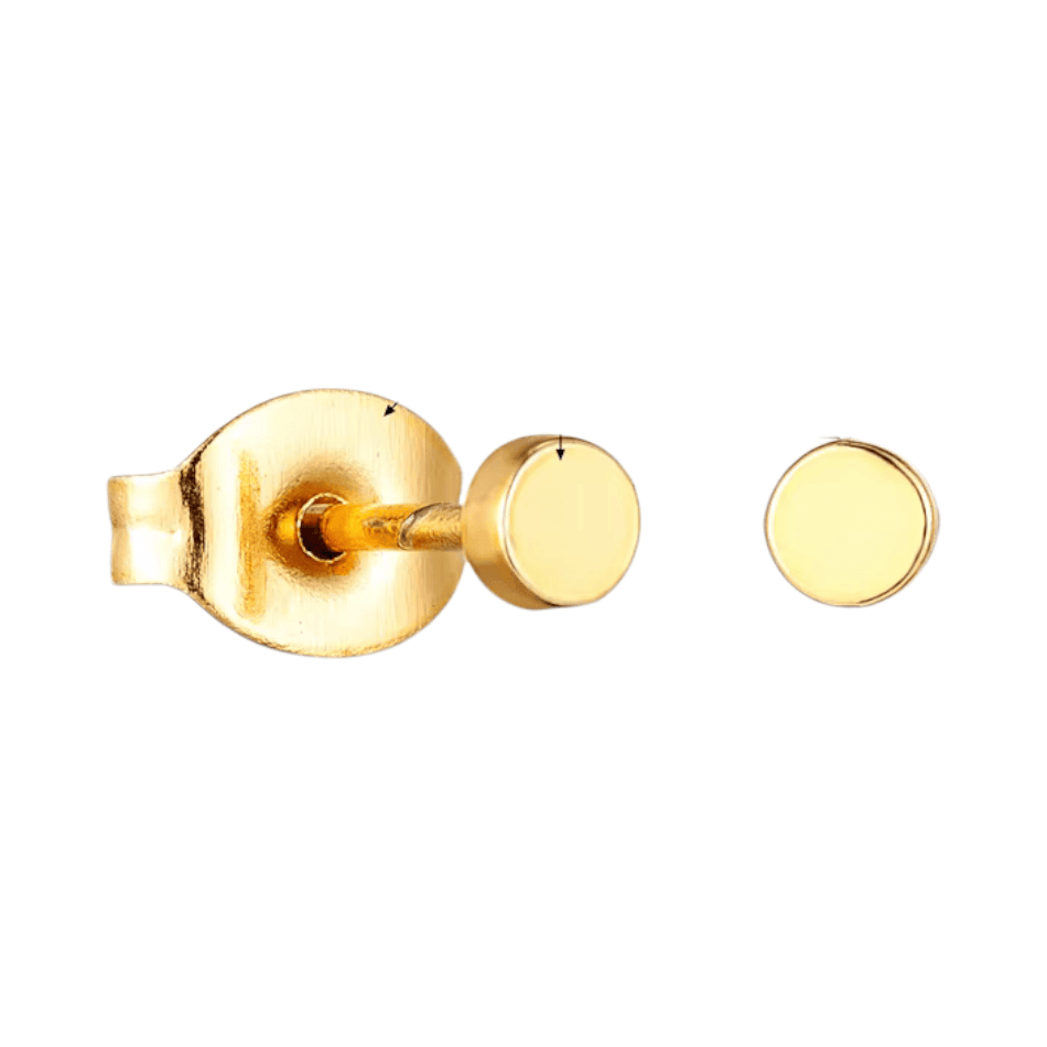 Goudkleurige Ronde Oorstekers RVS 3mm - Aramat Jewels - Oorbellen - cadeautip