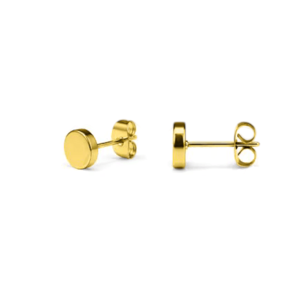 Goudkleurige Ronde Oorstekers RVS 4mm - Aramat Jewels - Oorbellen - cadeautip