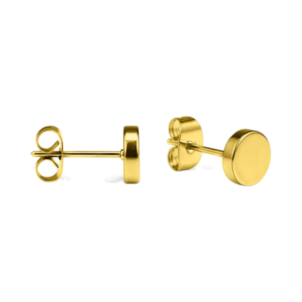 Goudkleurige Ronde Oorstekers RVS 6mm - Aramat Jewels - Oorbellen - cadeautip