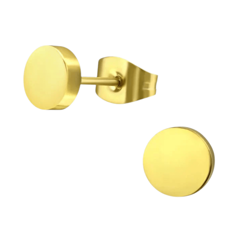 Goudkleurige Ronde Oorstekers RVS 8mm - Aramat Jewels - Oorbellen - cadeautip