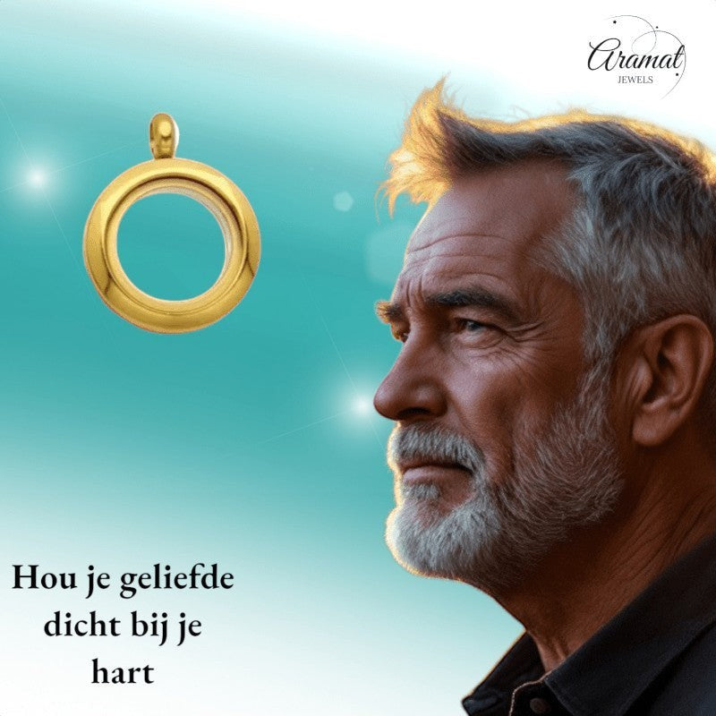 Goudkleurige RVS Ashanger – Rond - 15mm - hang1465 - Gedenkhangers kopen# - 15mm - alles - ashangers