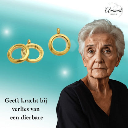 Goudkleurige RVS Ashanger – Rond - 15mm - hang1465 - Gedenkhangers kopen# - 15mm - alles - ashangers