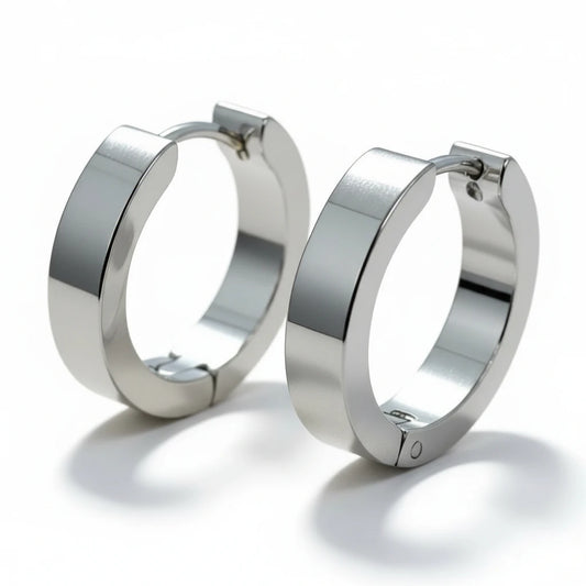 RVS Huggies Oorringen Zilverkleur 17x4mm - Dikke Hoepels Unisex