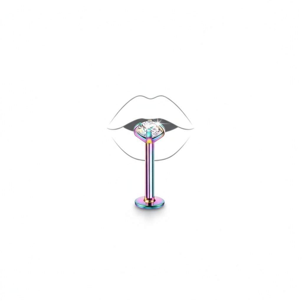 Helix Piercing Multikleur AB Zirkonia 6mm 1.2mm - Aramat Jewels - Piercings - cadeautip