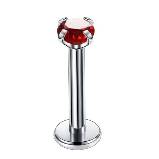 Helix Piercing Zilverkleur Rode Zirkonia 6mm 3mm - Aramat Jewels - Piercings - cadeautip