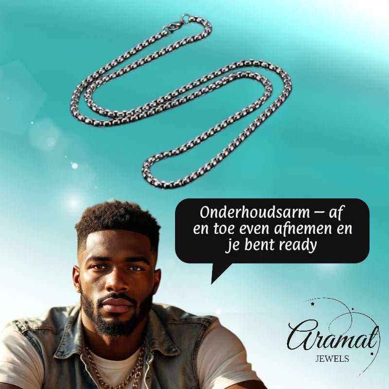 Jasseron Halsketting RVS 70 cm – 3,5 mm - Aramat Jewels - Halskettingen - cadeautip