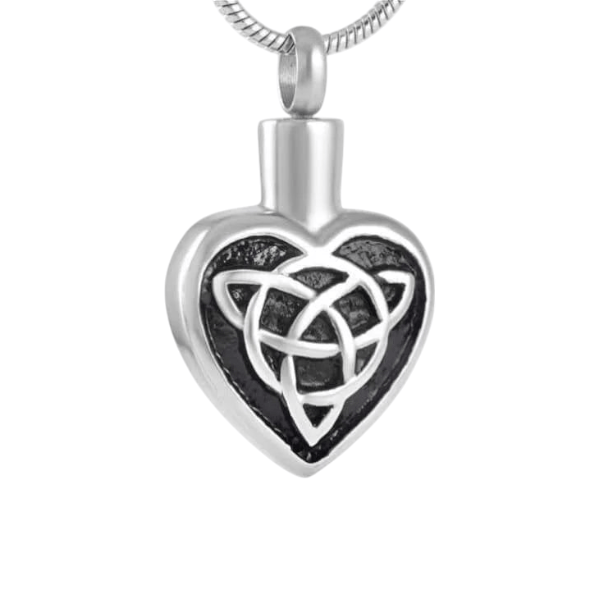 Keltisch as - hartje staal met zwarte triquetra - Aramat Jewels - Gedenkhangers - cadeautip