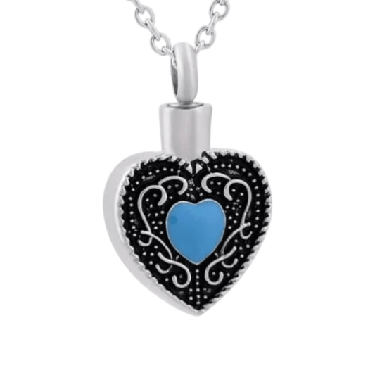Keltisch hart as - hanger staal blauw emaille 3cm - Aramat Jewels - Gedenkhangers - cadeautip