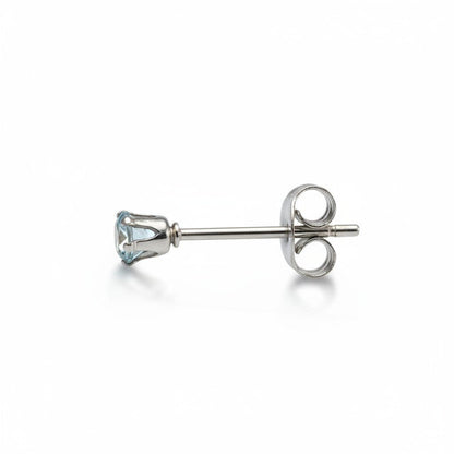 Lichtblauwe Zirkonia Oorbellen – 3mm – RVS - Aramat Jewels - Oorbellen - cadeautip