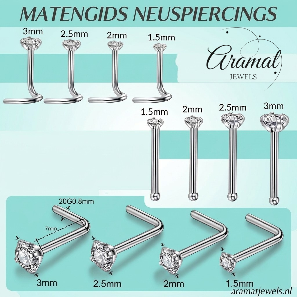 Stalen Neuspiercing Zwart Hartje – 2.5mm Recht Staafje Neusvleugelpiercing Uniseks
