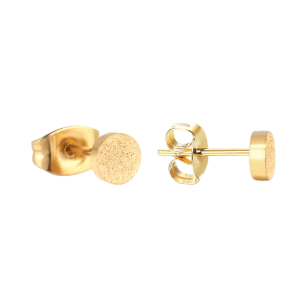 Matte Goudkleurige Ronde Oorstekers 5mm - Aramat Jewels - Oorbellen - cadeautip