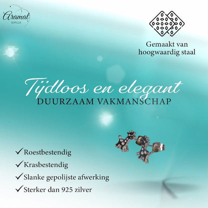 Meisjes oorbellen giraf zilverkleurig RVS - oor6390 - 515395 - Oorbellen kopen# - 10mm - alles - cadeau