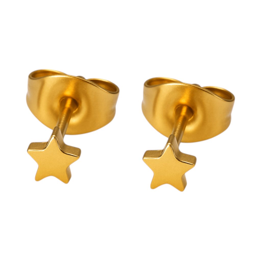 Mini ster oorstekers goudkleur staal – 3mm - Aramat Jewels - Oorbellen - cadeautip