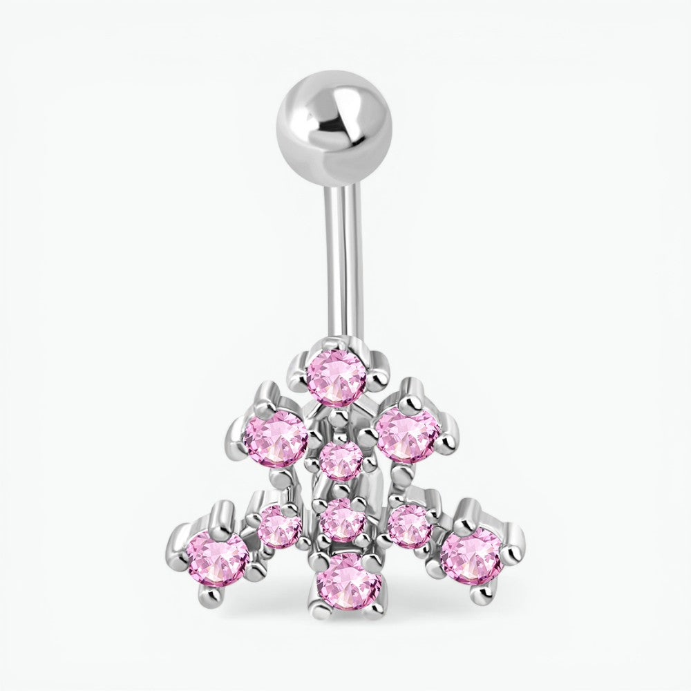 Pink Zirconia Steel Navel Piercing steel