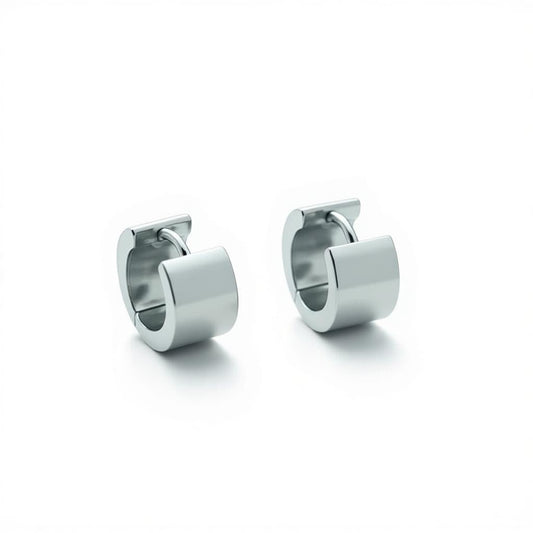 Oorringen – Staal Huggies Zilverkleurig (16x7mm) - Aramat Jewels - Oorringen - cadeautip