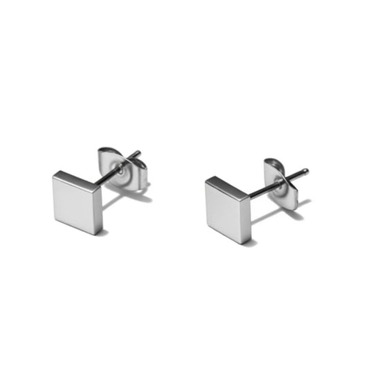 Oorstekers – Staal Vierkant Zilverkleurig (6mm) - Aramat Jewels - Oorbellen - cadeautip