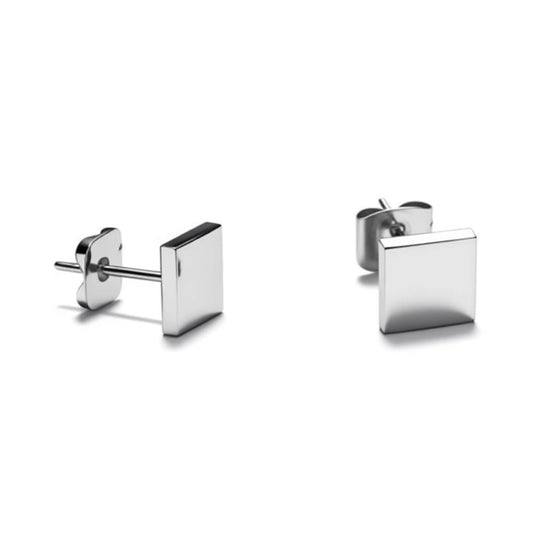 Oorstekers – Staal Vierkant Zilverkleurig (8mm) - Aramat Jewels - Oorbellen - cadeautip