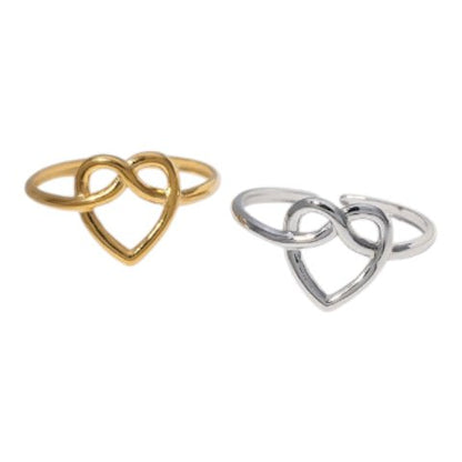 Open Ring RVS met Groot Hartje (14 mm) - Aramat Jewels - Ringen - cadeautip