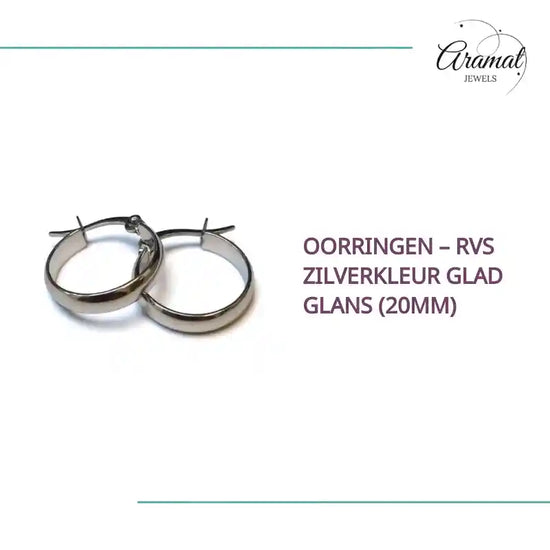Oorringen &ndash; RVS Zilverkleur Glad Glans (20mm) by@Outfy